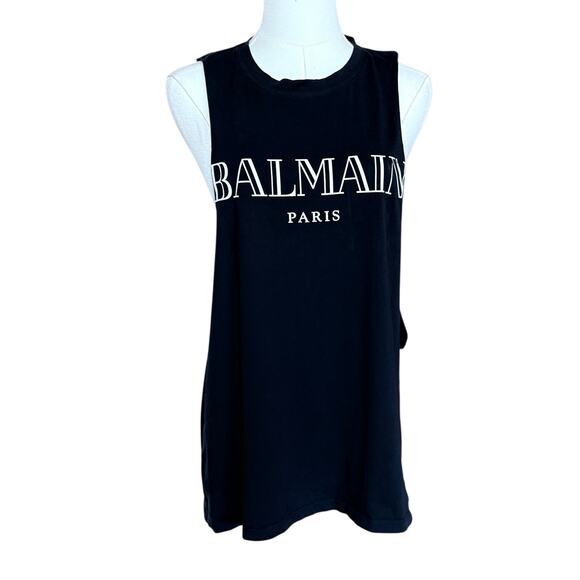 Balmain Paris Sleeveless Top Size L 100% Cotton Unisex T-Shirt - Picture 3 of 10